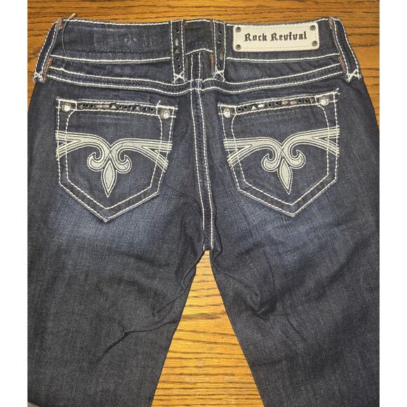 Womens Rock Revival Jeans Size 26 / 33' Inseam /straight - Picture 3 of 4